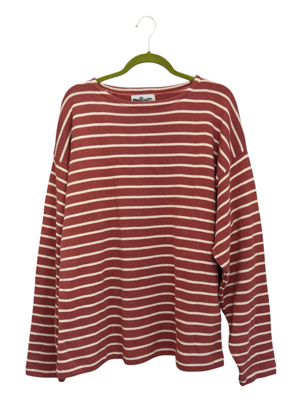 Whalerknits Nantucket Classic Boatneck Sweater Striped Cotton Size XL
